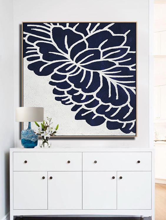 Navy Blue Minimalist Painting #NV288A - Click Image to Close